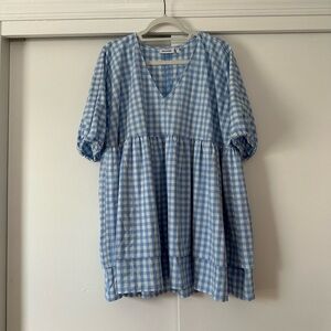 Weekday Light Blue Gingham Dress